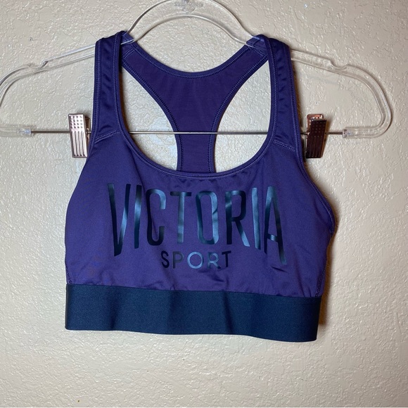 TWO Victoria Sport Spellout Graphic The Player Sports BRA Black White SZ M - Picture 7 of 7